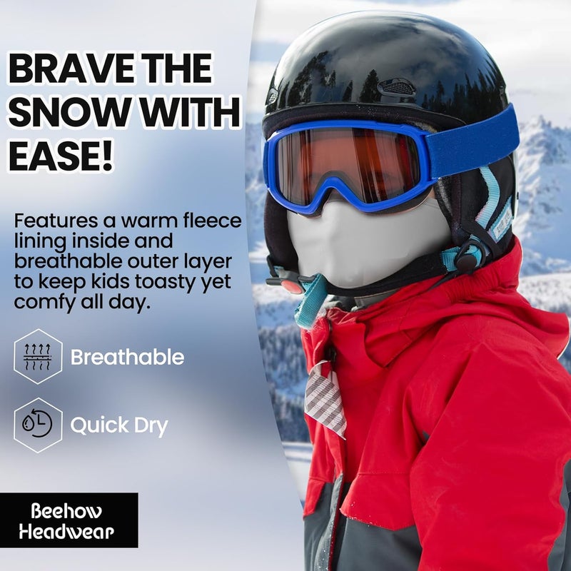Beehow Store Kids Balaclava Ski Mask&Neck Gaiter Winter for Boys&Girls,Fleece Windproof Neck Warmer for Skiing Cycling Hiking - Image 5